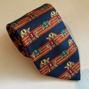 Brooks Brothers Silk tie Novelty Turtle Race Navy Prep USA Summer